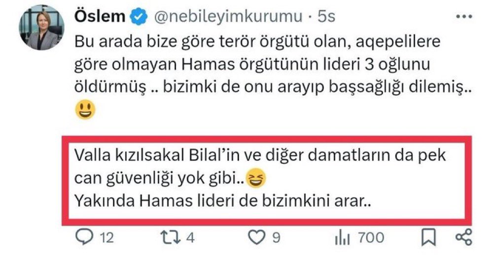 Söz konusu hesap hakkında soruşturma başlatıldığı, şahsın adının Özlem Sağlam olduğu, 2022 tarihinde yurt dışına çıktığı ve bir daha dönmediği öğrenildi.