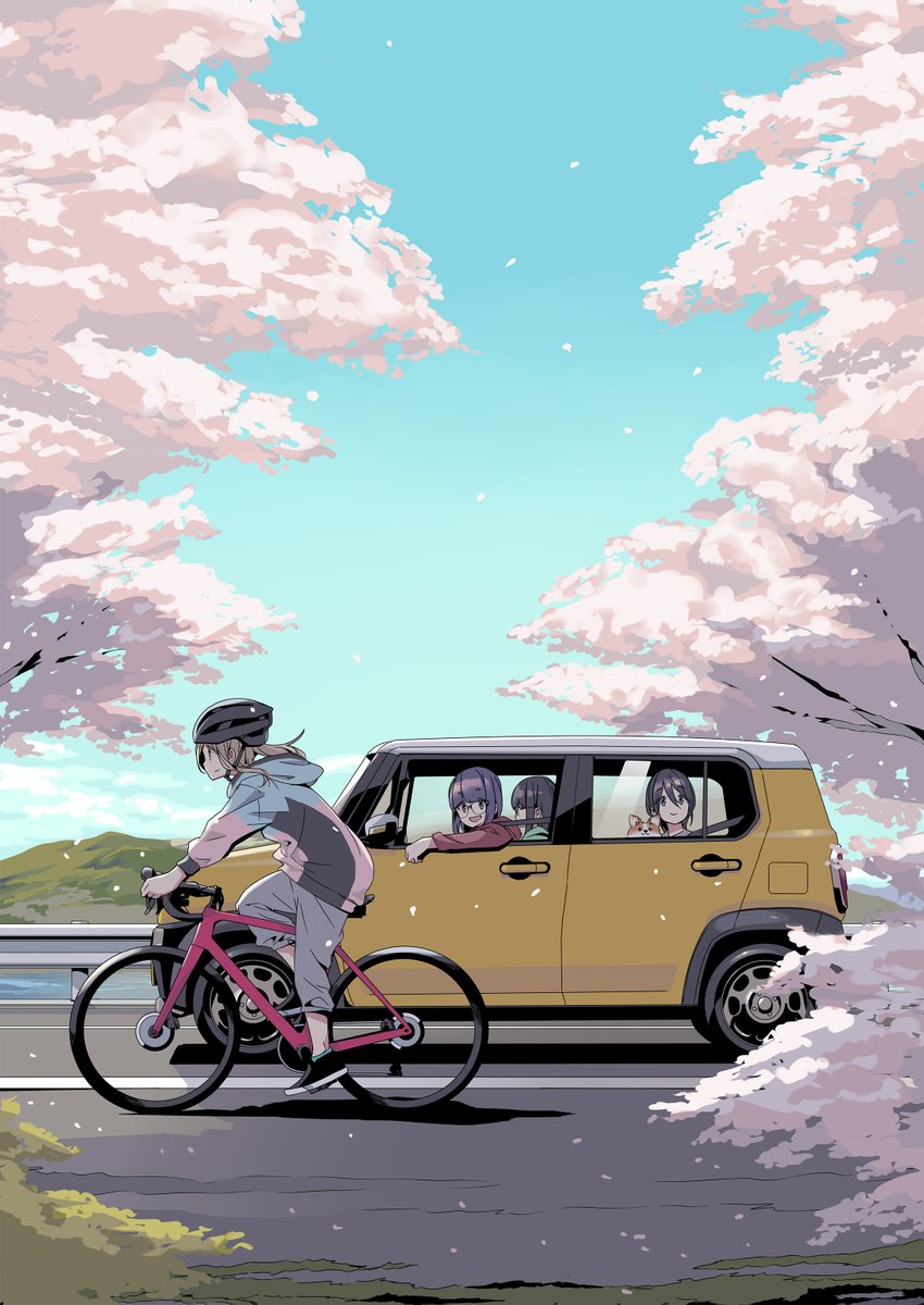 「桜前線は北上中…まだまだ見れるはず! #100日あfろ絵 」|あｆろ【公式】のイラスト