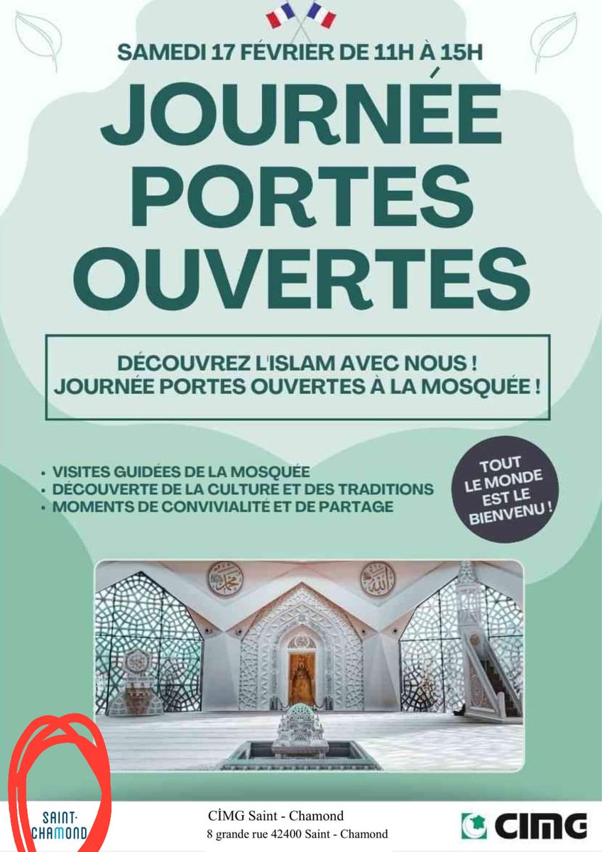 ❌Islamisme : plusieurs internautes me signalent que la mosquée turque #MilliGorus a supprimé de sa page officielle Facebook, l'affiche des Journées Portes Ouvertes sur laquelle était illégalement apposé...le logo de la Ville de @saintchamond. Des choses à se reprocher,…