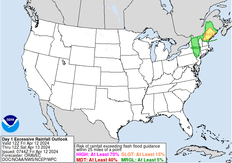 D1
WPC Excessive Rainfall Outlook SLGT risk of #FlashFlood in NE #Vermont, N #NewHampshire, W #maine of N #NewEngland esp the cities of #BerlinNH, #ConwayNH, #AugustaME, #AuburnME, #LewistonME, #Bangor, #LincolnME, #Millinocket
#wxtwitter #Nhwx #Mewx #Vtwx