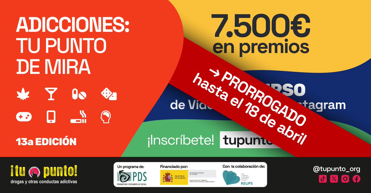 🚨¡ATENCIÓN! Concurso PRORROGADO hasta el 18 de abril a las 23:59. 💰¡7.500€ en premios! Más información en tupunto.org
