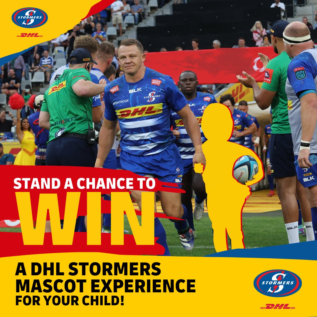 We're giving away an opportunity for your little one to be the team’s mascot for @THESTORMERS clash against @leinsterrugby on 27 April! We’ll also throw in some tickets for the parents too! Tell us below who your kid’s favourite DHL Stormers player is! Ts & Cs apply.