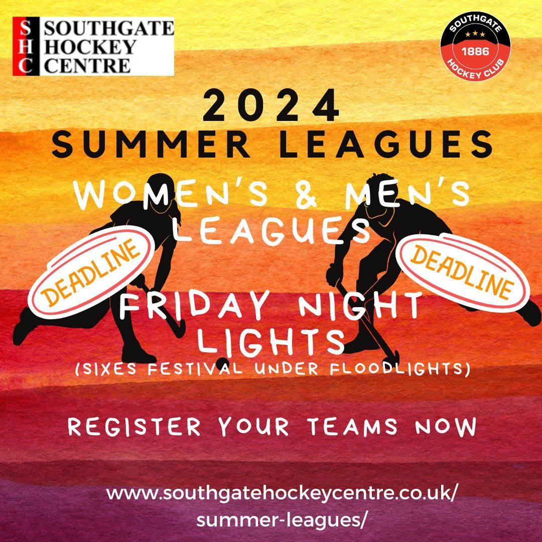 DEADLINE FOR SUMMER LEAGUES... This weekend is the deadline for entering a team for our Summer Leagues. Please ensure all entries are submitted by Saturday 13th April: buff.ly/40l00NZ Love to see as many teams as possible down at Southgate this summer.