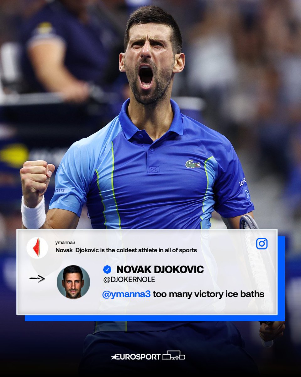 Too many victory ice baths for Novak Djokovic 🥶😅