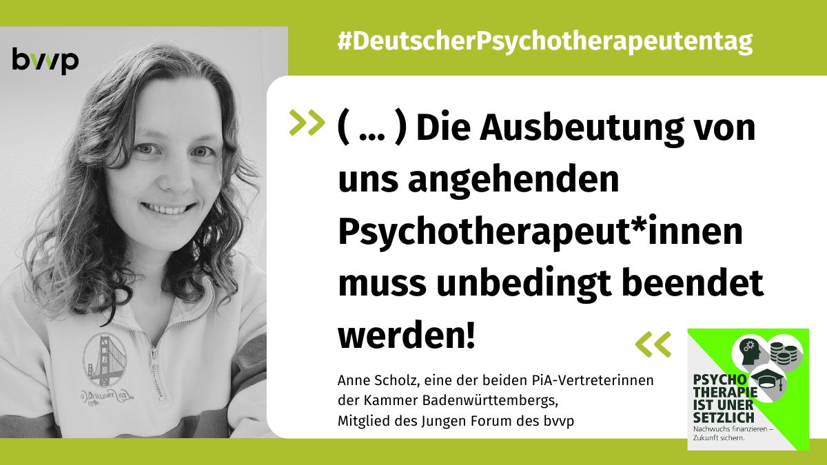 'Durch die fehlende Finanzierung der Weiterbildung droht die Ausbildungsreform zu scheitern. Ich wünsche mir für künftige Psychotherapeut*innen, dass sie diesen gesellschaftlich so wichtigen Beruf unter akzeptablen Bedingungen ergreifen können(...)'
#psychotherapieistunersetzlich