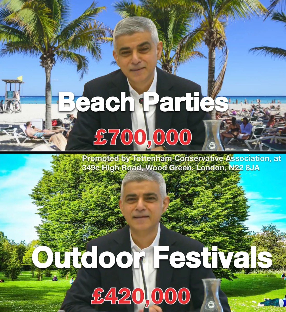 Sadiq Khan has increased council tax by 71% since 2016. What has he spent it on? 🔴£700K on beach parties 🔴£450K on outdoor festivals Stop Khan wasting your money. Vote Susan Hall for Mayor, Vote Calum McGillivray for GLA, #VoteConservative 2nd May.