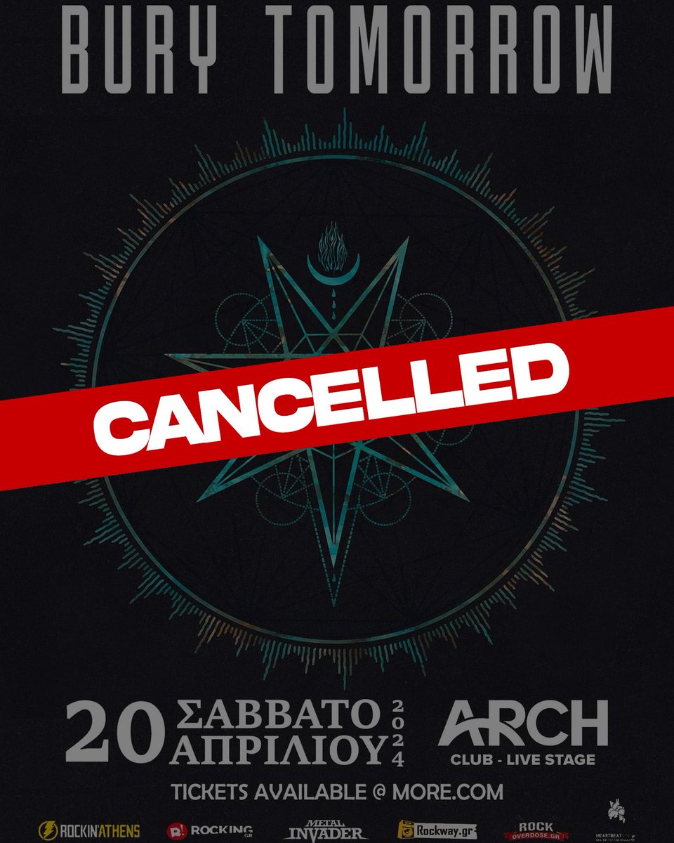 Greece! We are disappointed to have to announce that our show in Athens on Saturday 20th April needs to be cancelled due to an unforeseen family commitment.   Tickets already purchased will be refunded. We are working hard to book Greece again soon and make this up to you.