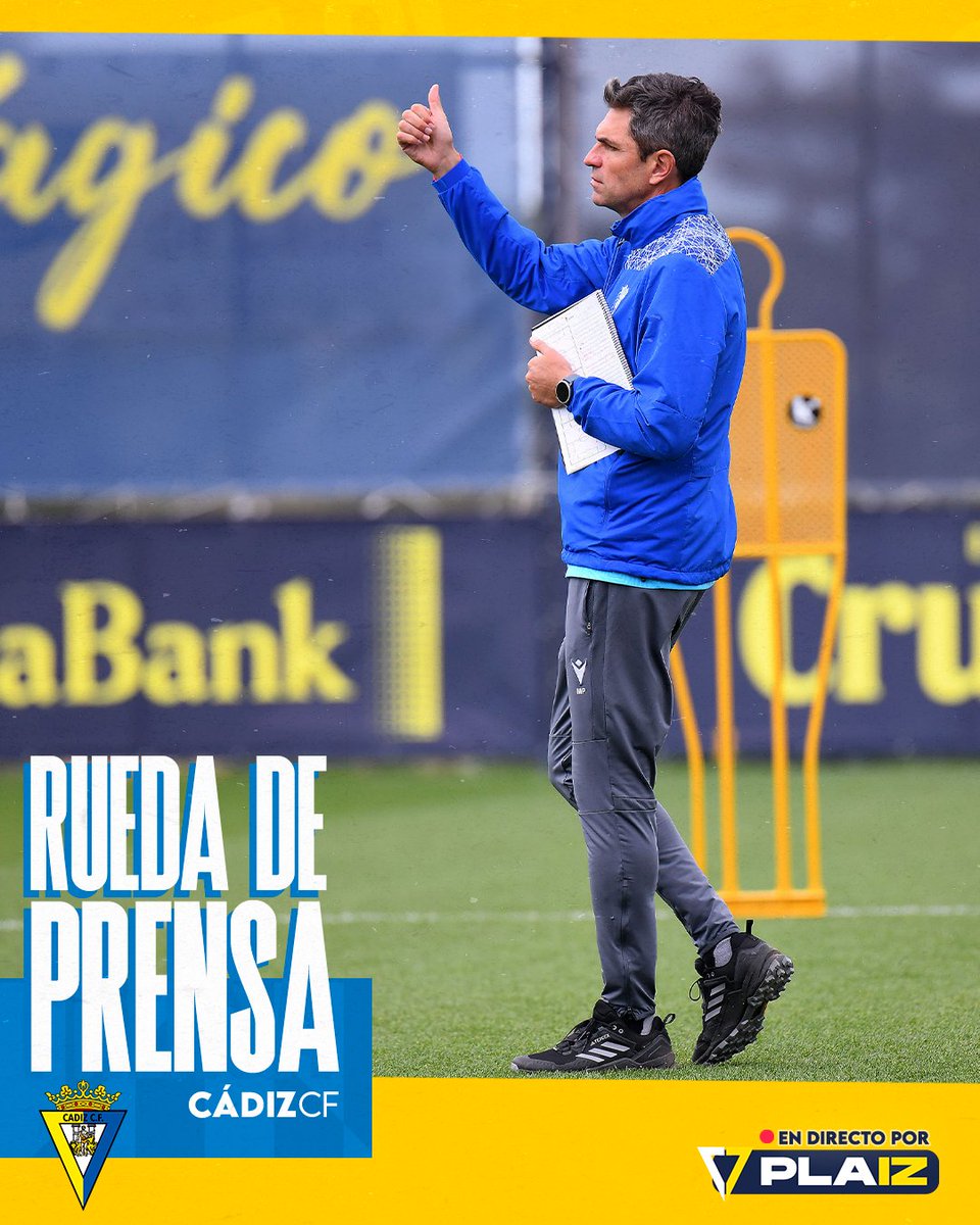 📺🎙️ A partir de las 12:50h, rueda de prensa de Mauricio Pellegrino en la previa del #CádizBarça, EN DIRECTO, a través de #PLAIZ. ➡️tv.cadizcf.com/media/1_yi7j4q…