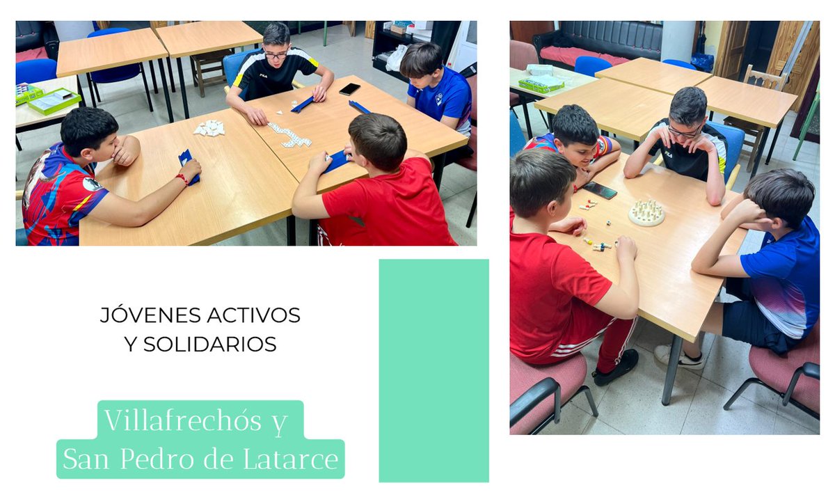 ¡Buenos días de viernes! Aquí os dejamos a los chicos del #ProgramaDeJóvenesActivosYSolidarios divirtiéndose con juegos de memoria y lógica 🧩 
👩👨‍🦱Este programa se desarrolla quincenalmente en #Villafrechós y #SanPedrodeLatarce
Subvencionado por @jcyl con cargo al 0,7% del IRPF