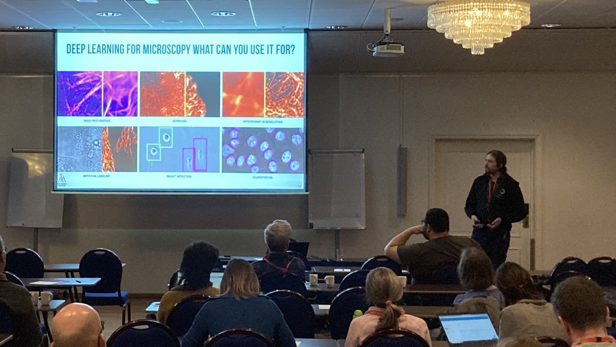 The final session on image analysis at <a href="/BnmiNordic/">BNMI Nordic Microscopy</a> symposium was opened by invited speaker Guillaume Jacquemet @guijacquemet, Åbo Akademi 🇫🇮 with the topic focusing on deep learning models in microscopy in the context of studying cancer cell extravasation. Fantastic talk 👏