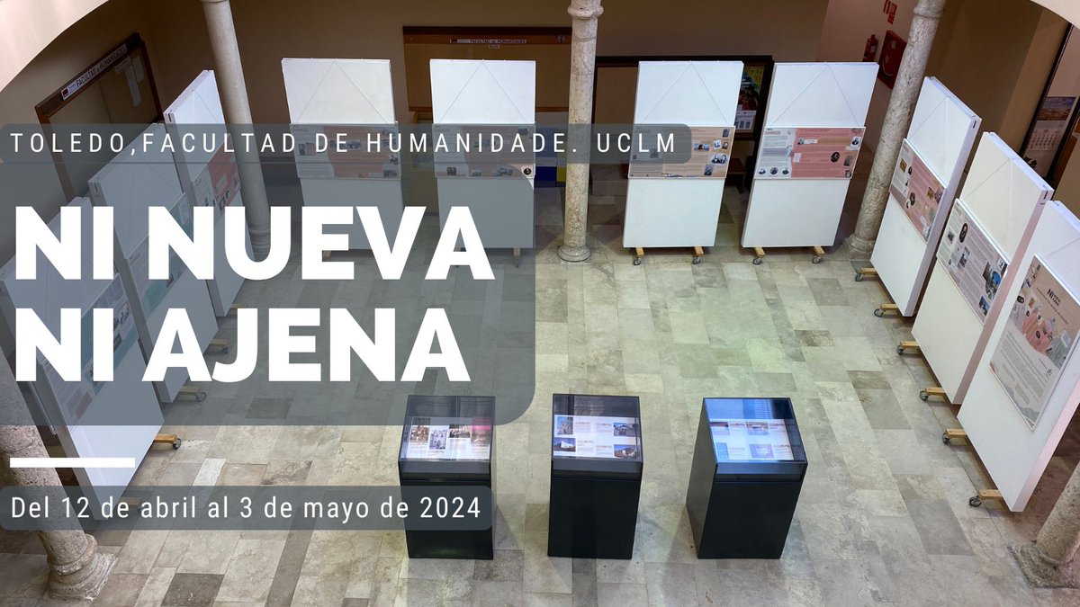 La @uclm_es acoge hasta el 3 de mayo la Muestra #NiNuevaNiAjena. La expo, que se puede visitar en @HumanidadesTO, en Toledo, exhibe la evolución de la #libertadreligiosa en España e incluye información sobre la #diversidaddecreencias en la C. Autónoma.#MxT bit.ly/3WeqUbp