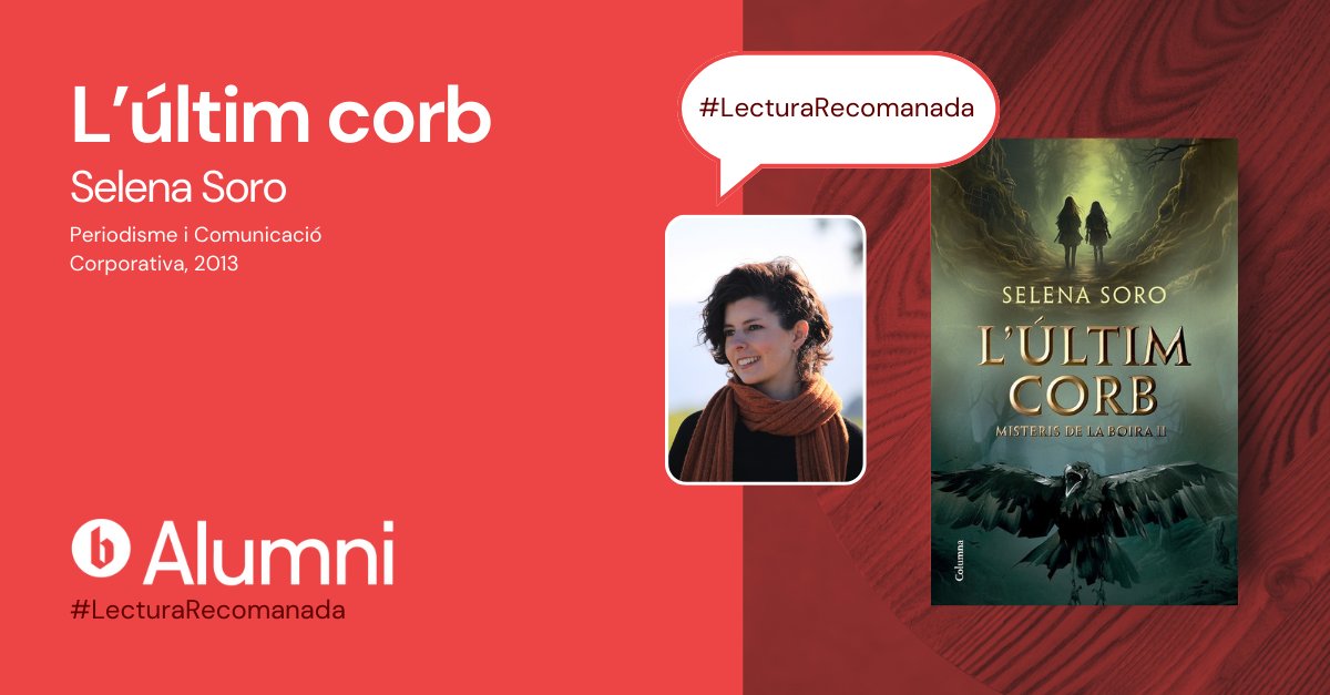 Alumni - FCRIB (@alumnifcri) on Twitter photo <a href="/SelenaSoro/">Selena Soro</a>(Periodisme i Comunicació Corporativa, 2013) publica "L'últim corb", la segona part de "Misteris a la boira". El llibre continua la història de la Gala i el Ciran que viuen en un món on està prohibit estimar.
#LecturaRecomanada <a href="/BlanquernaFCRI/">Blanquerna FCRI</a> <a href="/SelenaSoro/">Selena Soro</a>(Periodisme i Comunicació Corporativa, 2013) publica "L'últim corb", la segona part de "Misteris a la boira". El llibre continua la història de la Gala i el Ciran que viuen en un món on està prohibit estimar.
#LecturaRecomanada <a href="/BlanquernaFCRI/">Blanquerna FCRI</a>
