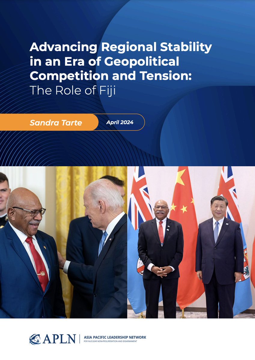 Sandra Tarte highlights Fiji’s role as a major player in the Pacific Islands and argues that Fiji's “Pacific Zone of Peace” concept is crucial in promoting peace and security in the context of the United States and China's great power rivalry. apln.network/projects/asia-…