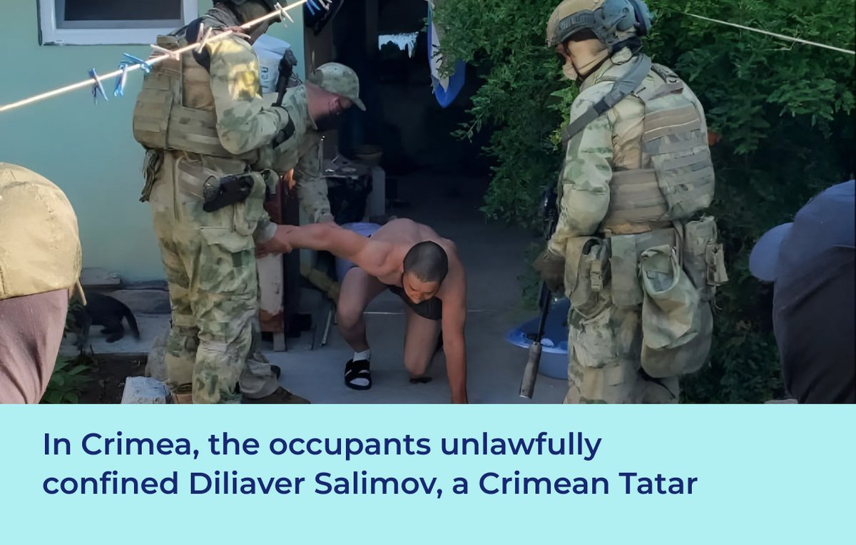 Today in Crimea, the occupiers sent illegally detained Crimean Tatar Diliaver Salimov to a penal colony. The occupation 'court' falsely accused Mr. Salimov of allegedly 'threatening to kill'.