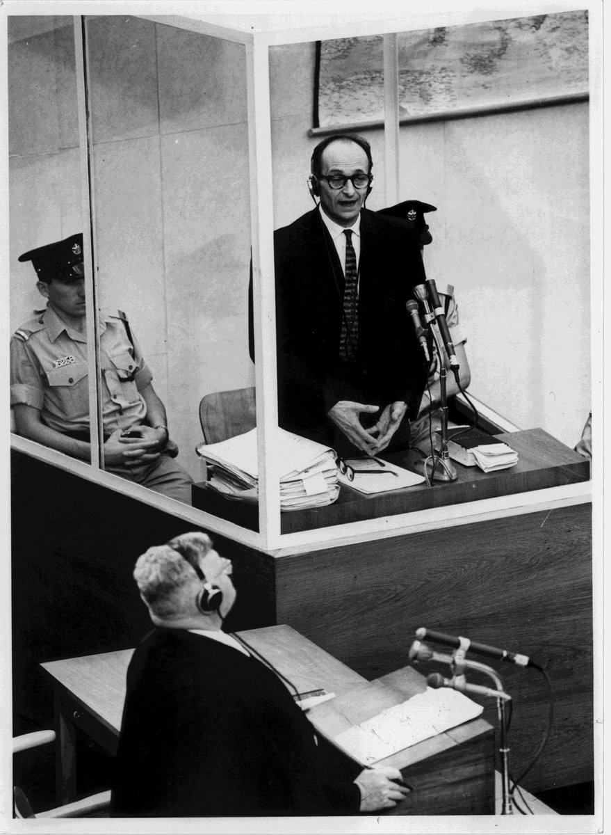 This week in 1961 the trial of Adolf Eichmann began in Israel. He was charged on 15 counts, including crimes against Jewish and non-Jewish people and crimes against humanity Discover what we hold in our Collections via our War Crimes Trials Subject Guide: bit.ly/3mLnZU1