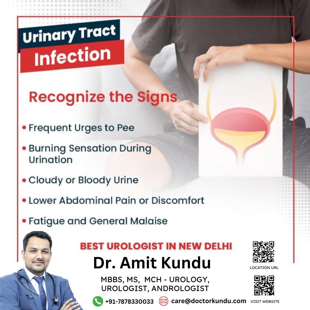 Don't ignore the signs! 🚨 If you suspect a urinary tract infection (UTI), don't wait! Book a consult now to nip it in the bud. Your health matters! #UTIAwareness 

Book Consultation Now
Mobile No : +91-7878330033
Web: doctorkundu.com

#UTI #urinarytractinfection