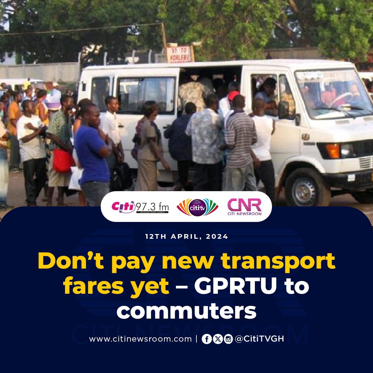 Don’t pay new transport fares yet – GPRTU to commuters

| Read more here: citinewsroom.com/2024/04/dont-p…. #CitiNewsroom