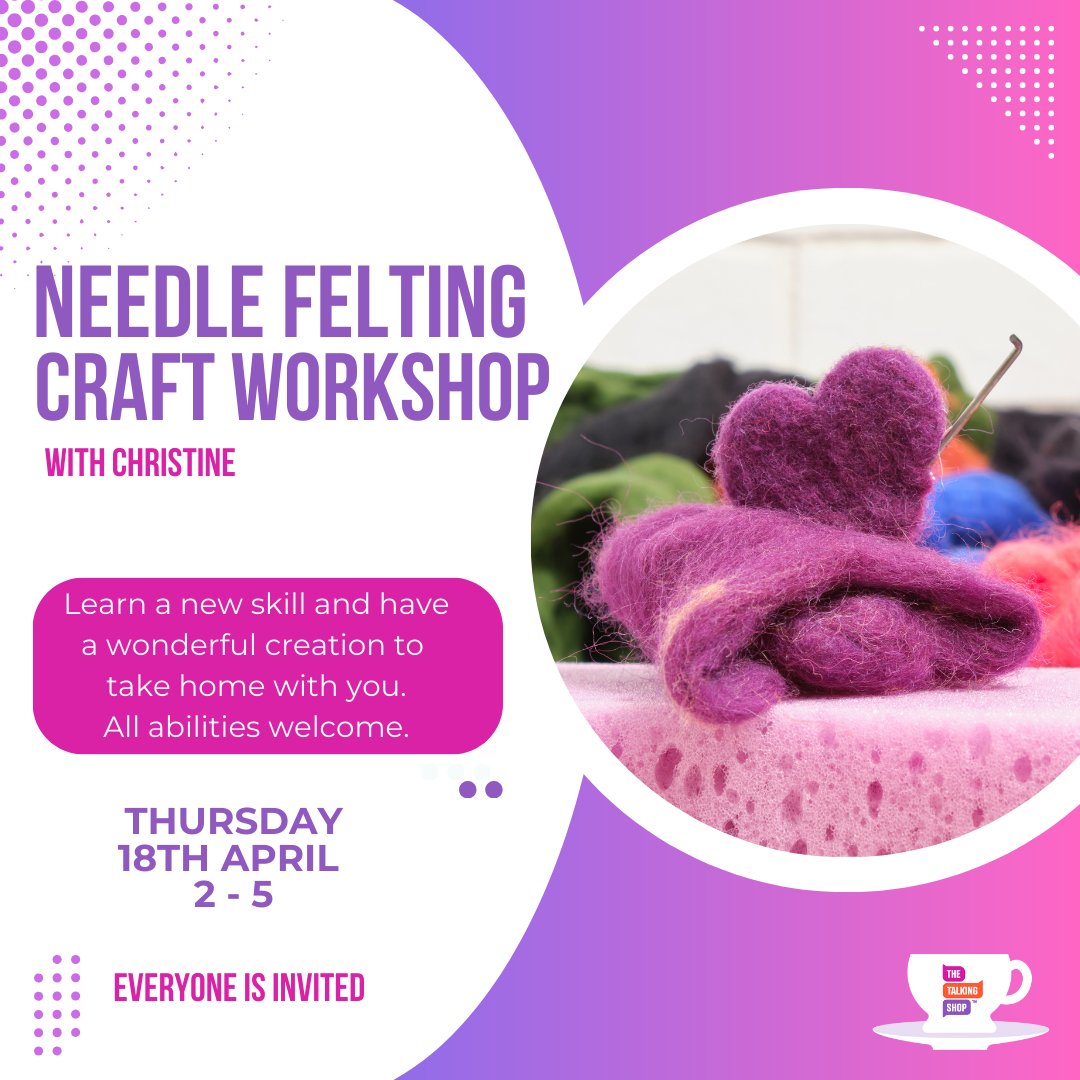Who fancies learning a new craft? Something different at the shop next week as we delve into the world of needle felting! Suitable for all abilities, just bring yourselves 🪡🧵 #FreeWorkshop #EveryonesInvited