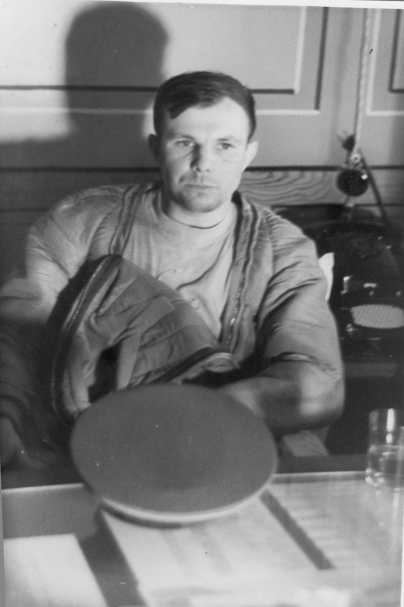 I like this photo of Yuri at Engels-2 Base. It's right after his flight to space. Some time ago he was a simple Lieutenant; now he's sitting in the General's chair and awaiting a phone call from Khrushchev. Here, he's not the “FIRST MAN IN SPACE” yet, just a humble Russian pilot.…