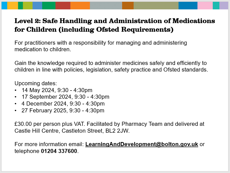 For more information email: LearningAndDevelopment@bolton.gov.uk or telephone 01204 337600. A booking nomination form can be found here: forms.office.com/pages/response…