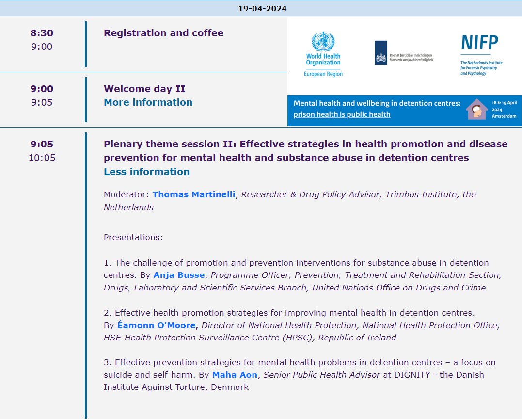 Join @UNODC_PTRS at plenary session of the conference on #MentalHealth & #Wellbeing in #detention centres: #PrisonHealth is #PublicHealth 🗓️: 19 Apr 2024 ⏰: 09:05 CEST 🔗: bit.ly/4cWKMFU #Health4Justice #Justice4Health #FromCoercion2Cohesion