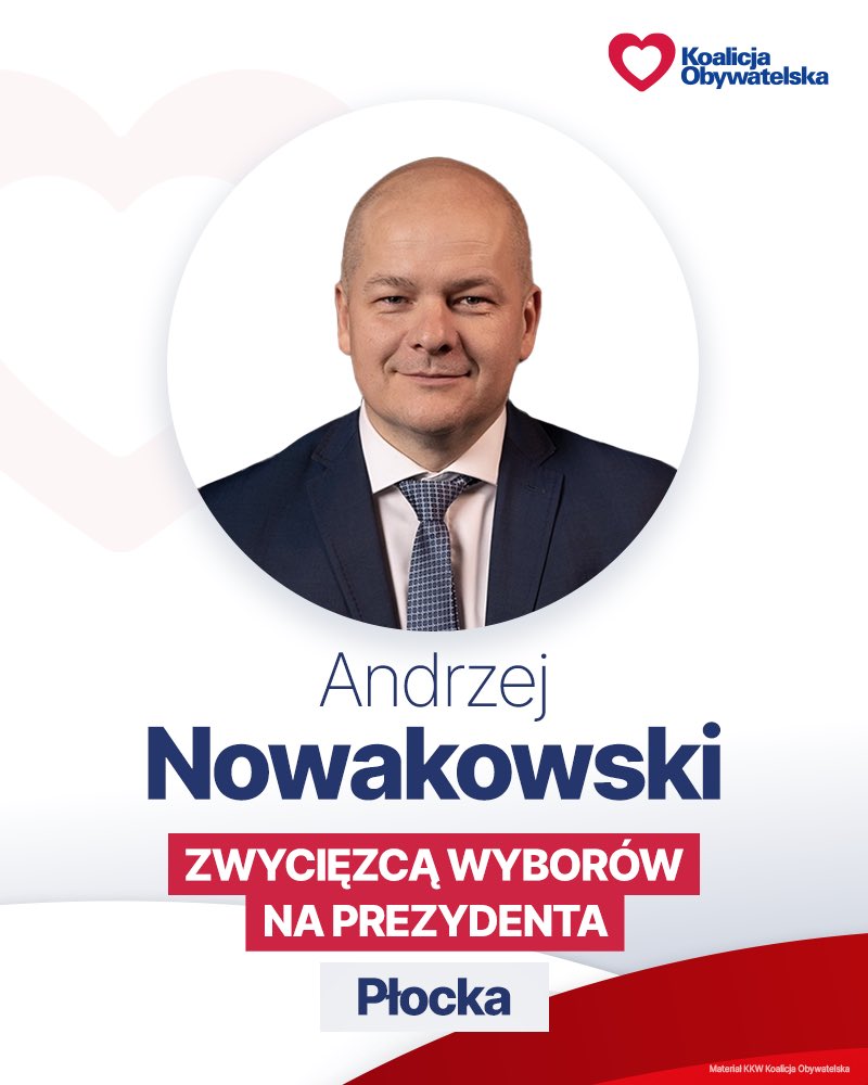 .@andrzej67976352 zwycięzcą wyborów na prezydenta Płocka! ❤️