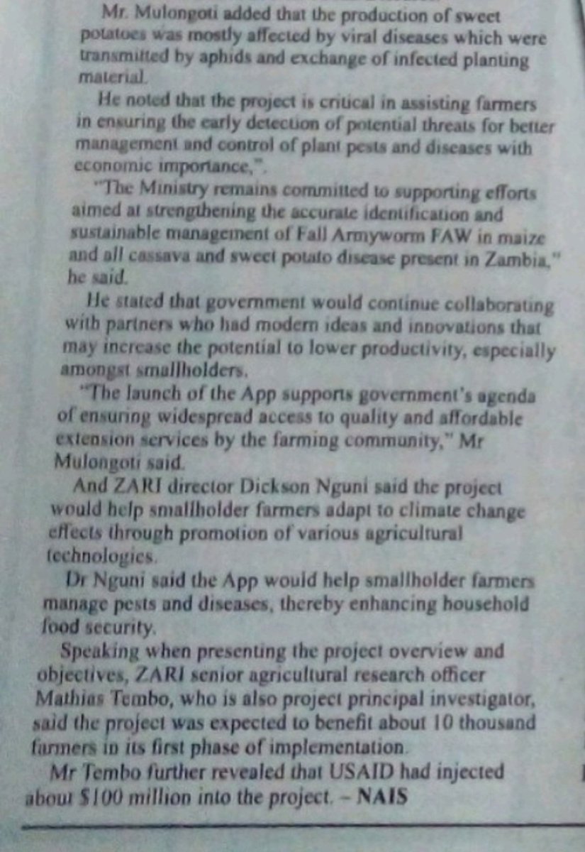 The launch of the AI-powered #PlantVillageApp in Zambia was featured on today's edition of Agro News. The article below highlights more about this groundbreaking initiative and how the app is an effective tool for early diagnosis of crop pests and diseases for farmers in Zambia.