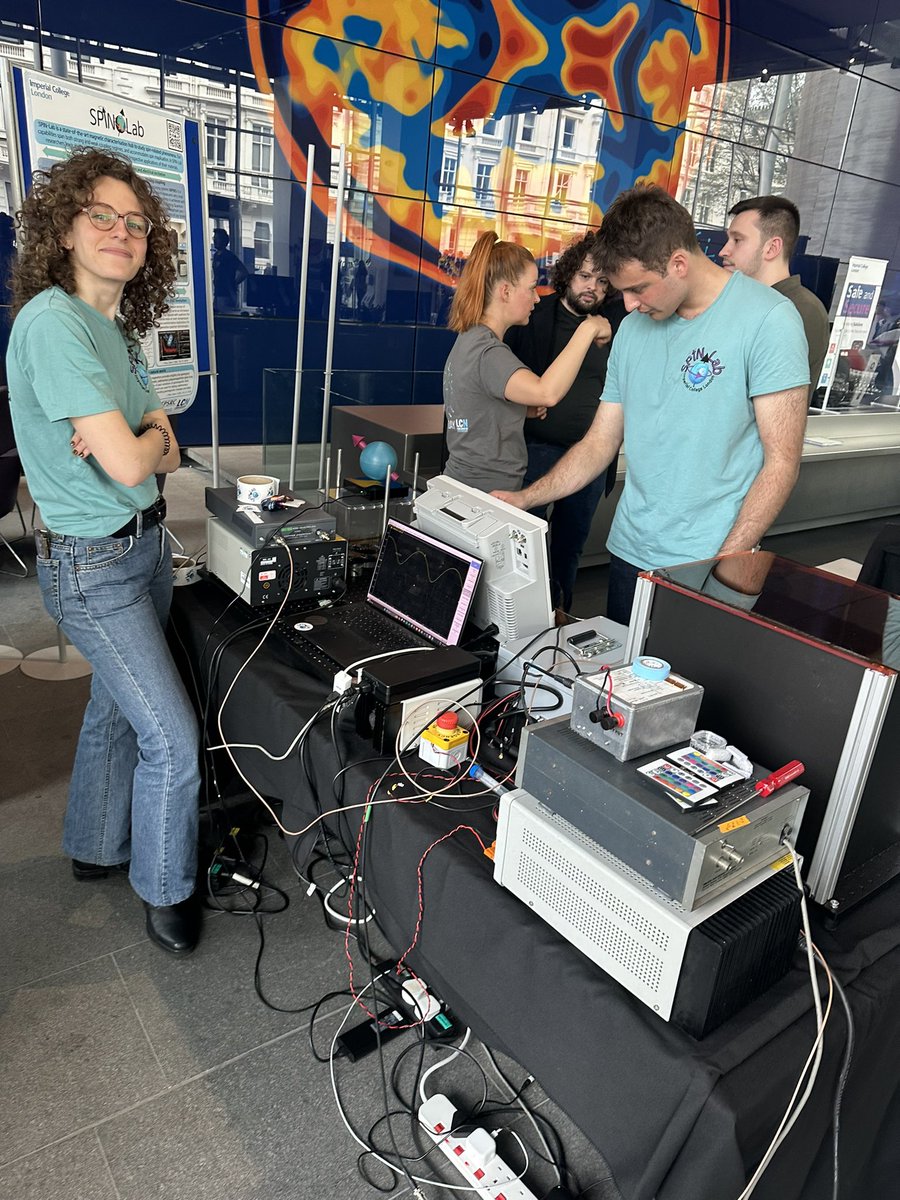 Our Maser group from @ImpMaterials has demonstrated the Pentacene Maser at the Quantum Day celebration event , in collaboration with @LondonNanotech at @imperialcollege , representing the Spin-Lab bench. Our researchers talked to the public and we had an amazing time.