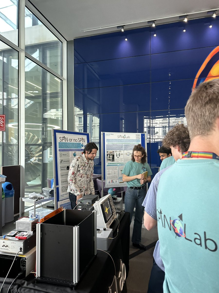 ImpMaser's tweet photo. Our Maser group from @ImpMaterials  has demonstrated the Pentacene Maser at the   Quantum Day celebration event , in collaboration with @LondonNanotech  at @imperialcollege , representing the Spin-Lab bench. 

Our researchers talked to the public and we had an amazing time. https://t.co/QSYQrIIvcA
