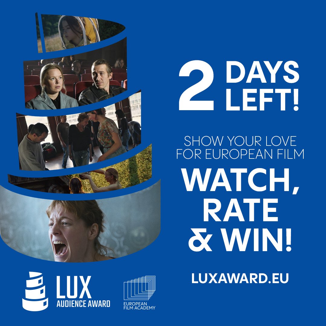 🎉🇪🇺 This is your last chance to cast your vote for the nominated films, as the rating procedure is closing today. The winner will soon be announced at the LUX Audience Award Ceremony on 16 April! Follow the Award Ceremony live on YouTube starting from 18:00 CEST. 🎬