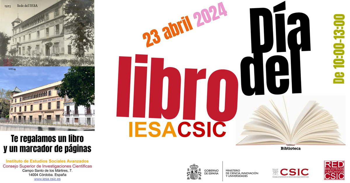 Revista Internacional de Sociología (@rissociologia) on Twitter photo 📢El 23 de abril con motivo del día del #LIBRO el <a href="/iesa_csic/">IESA CSIC</a> pondrá a disposición de los cordobeses/as o todo turista o interesado que pase por nuestra sede ¡LIBROS GRATIS! aquí junto a los baños califales, si no nos conoces este es el momento, incluida <a href="/RISsociologia/">Revista Internacional de Sociología</a> ¡gratis! 📢El 23 de abril con motivo del día del #LIBRO el <a href="/iesa_csic/">IESA CSIC</a> pondrá a disposición de los cordobeses/as o todo turista o interesado que pase por nuestra sede ¡LIBROS GRATIS! aquí junto a los baños califales, si no nos conoces este es el momento, incluida <a href="/RISsociologia/">Revista Internacional de Sociología</a> ¡gratis!