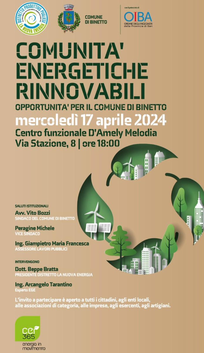 CER per il comune di Binetto!