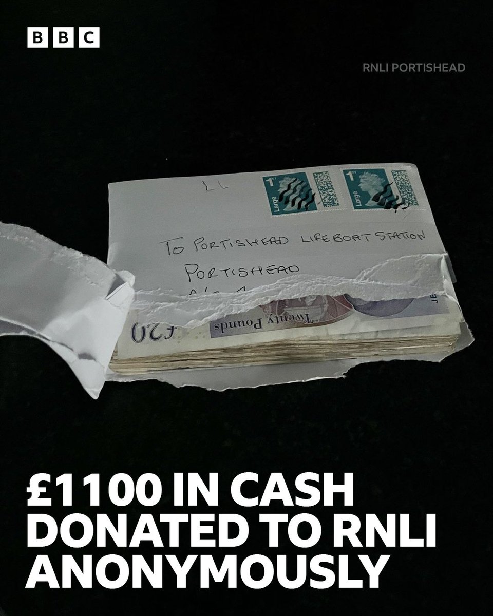 'Thank you so so much, who ever you are...' 🥰 RNLI Portishead have thanked an anonymous donor after a stack of £20 notes were posted through their door. Despite being 'old notes', banks will still accept them for charities.