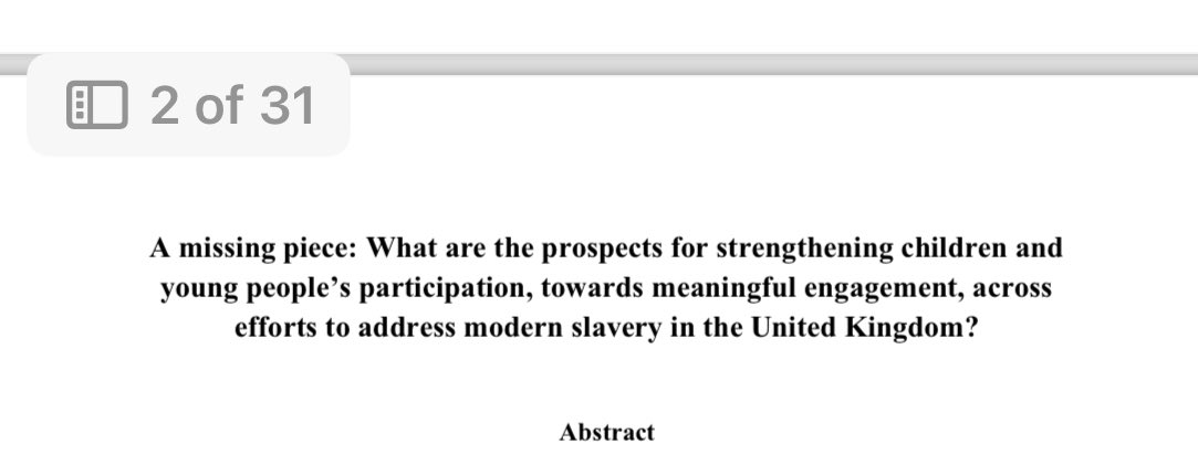 7 and a half years of work into an academic text… Submitted my @KingsCollegeLon undergrad degree dissertation! The findings were clear: the meaningful engagement of children & young people across efforts to end #ModernSlavery in the UK is essential & needs to be strengthened.