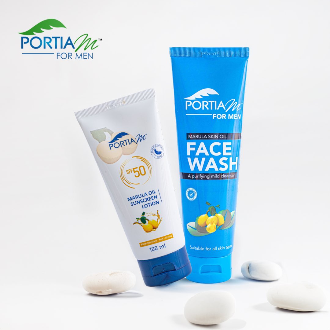 Portia M Marula Face Wash for Men purifies and gently cleans the skin. Use twice daily for best results 🙌👍 Ensure to use sunscreen daily. #portiamformen #sharetheglow