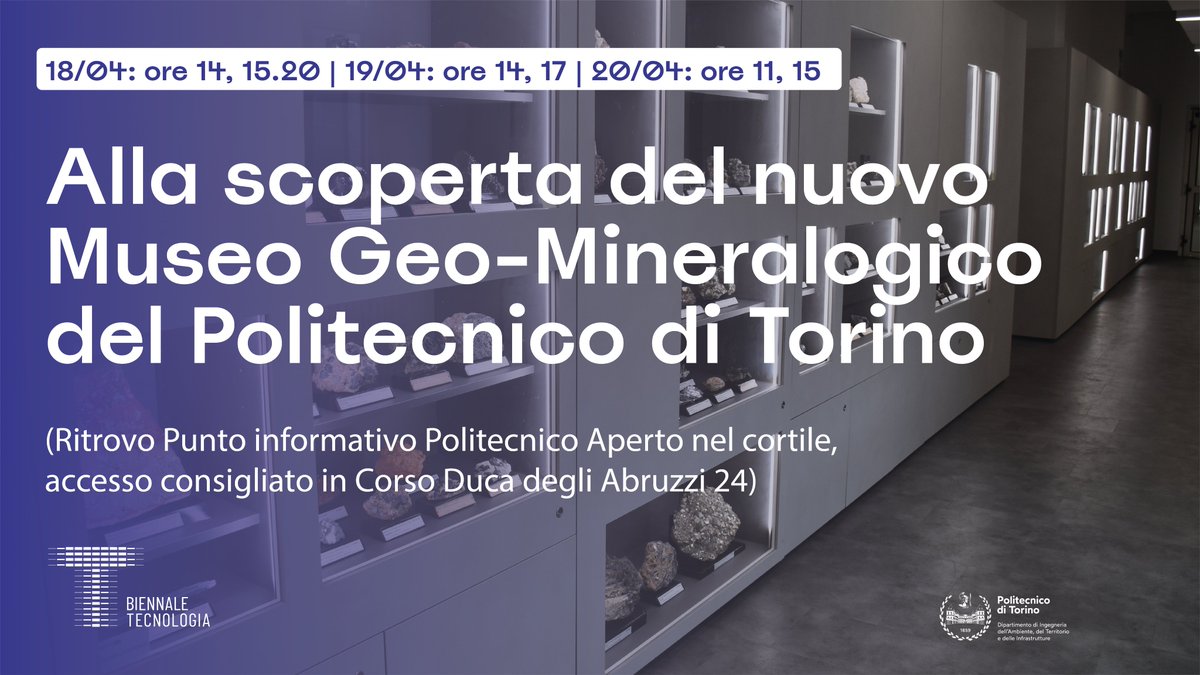 Scopri il nuovo Museo Geo-Mineralogico del @PoliTOnews al #DIATI in occasione di @BiennaleTech 💎 Prenota la tua visita in anteprima 👉 biennaletecnologia.it/evento/alla-sc… #BiennaleTech #BiennaleTecnologia2024