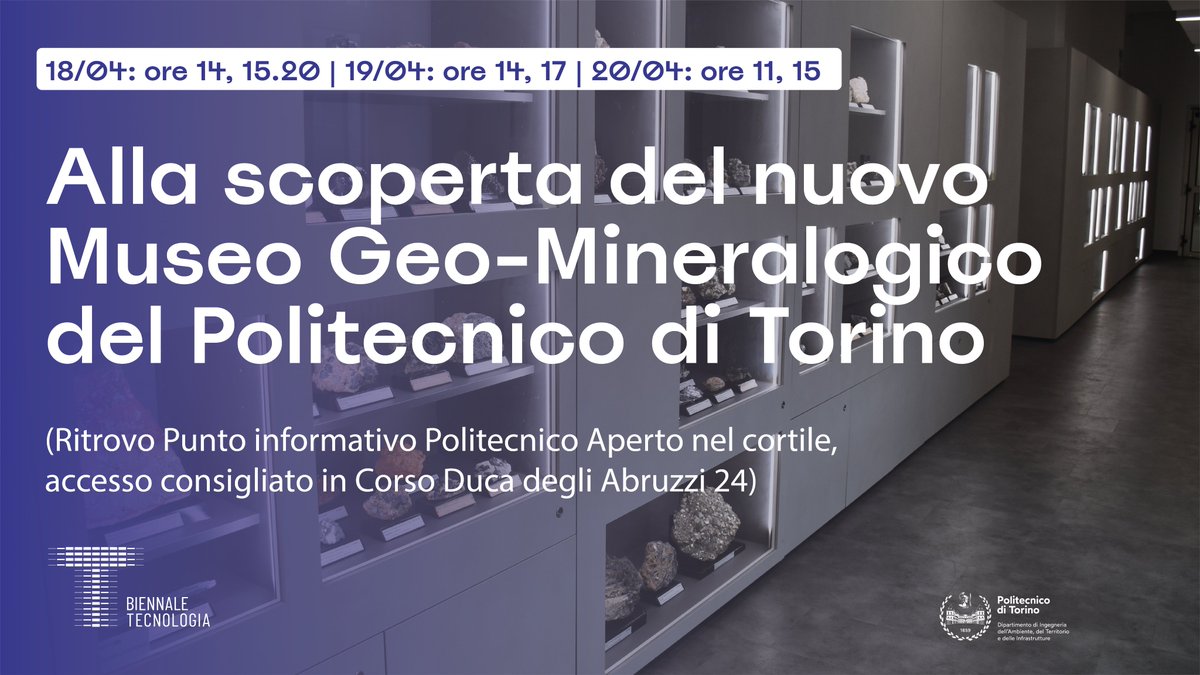 DIATI_poliTO's tweet image. Scopri il nuovo Museo Geo-Mineralogico del @PoliTOnews al #DIATI in occasione di @BiennaleTech 💎
Prenota la tua visita in anteprima 👉 biennaletecnologia.it/evento/alla-sc…

#BiennaleTech #BiennaleTecnologia2024