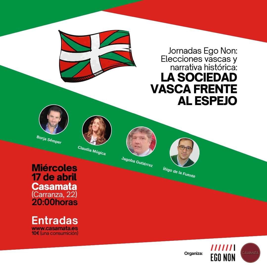 Jornadas de @ESOegonon en Casamata sobre las elecciones vascas y el futuro del País Vasco. 📆Miércoles 17 de abril. ⏲️20.00 horas. Reserva de entradas en nuestra web. casamata.es/producto/la-so…