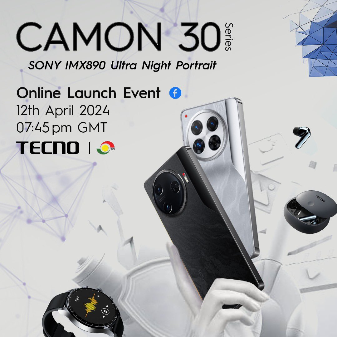 You can’t afford to miss the  exclusive LAUNCH of the popular CAMON smartphone line. 

The CAMON 30 Series is the most recent edition of TECNO's main imaging product.
#TECNOCAMON30Launch