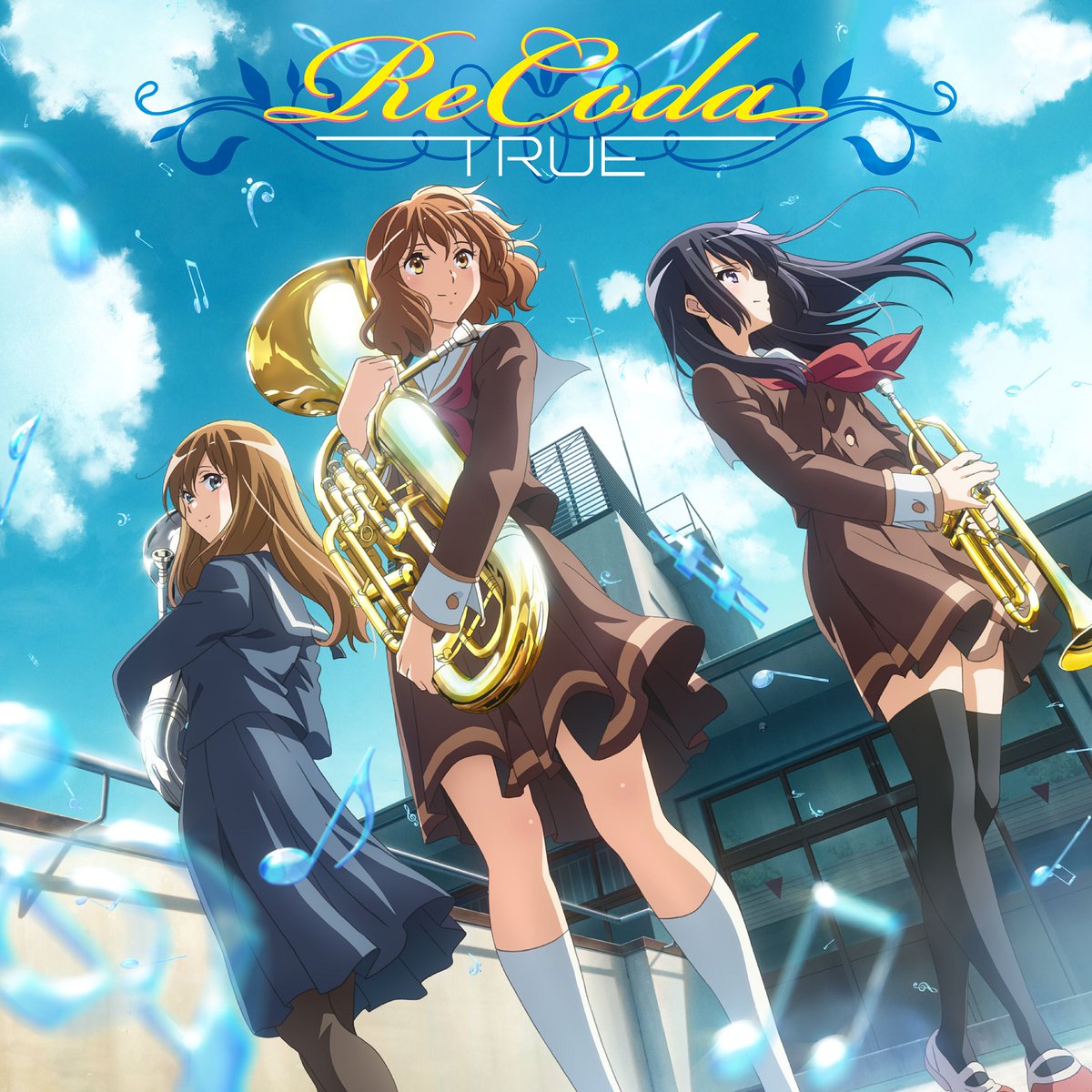 anime_eupho's tweet photo. ◤OP主題歌 配信決定🎺◢

TVアニメ『響け！ユーフォニアム３』
#TRUEさん が歌うOP主題歌「ReCoda」
明日4/14(日)0時より先行配信決定🎉

放送と合わせてお楽しみください🎵

▼各種配信サイトはこちら
https://t.co/b5KZEw5LW5
※リンク先は4/14 0時以降順次反映されます。

#ユーフォ3期 https://t.co/WJOHOFPJu2