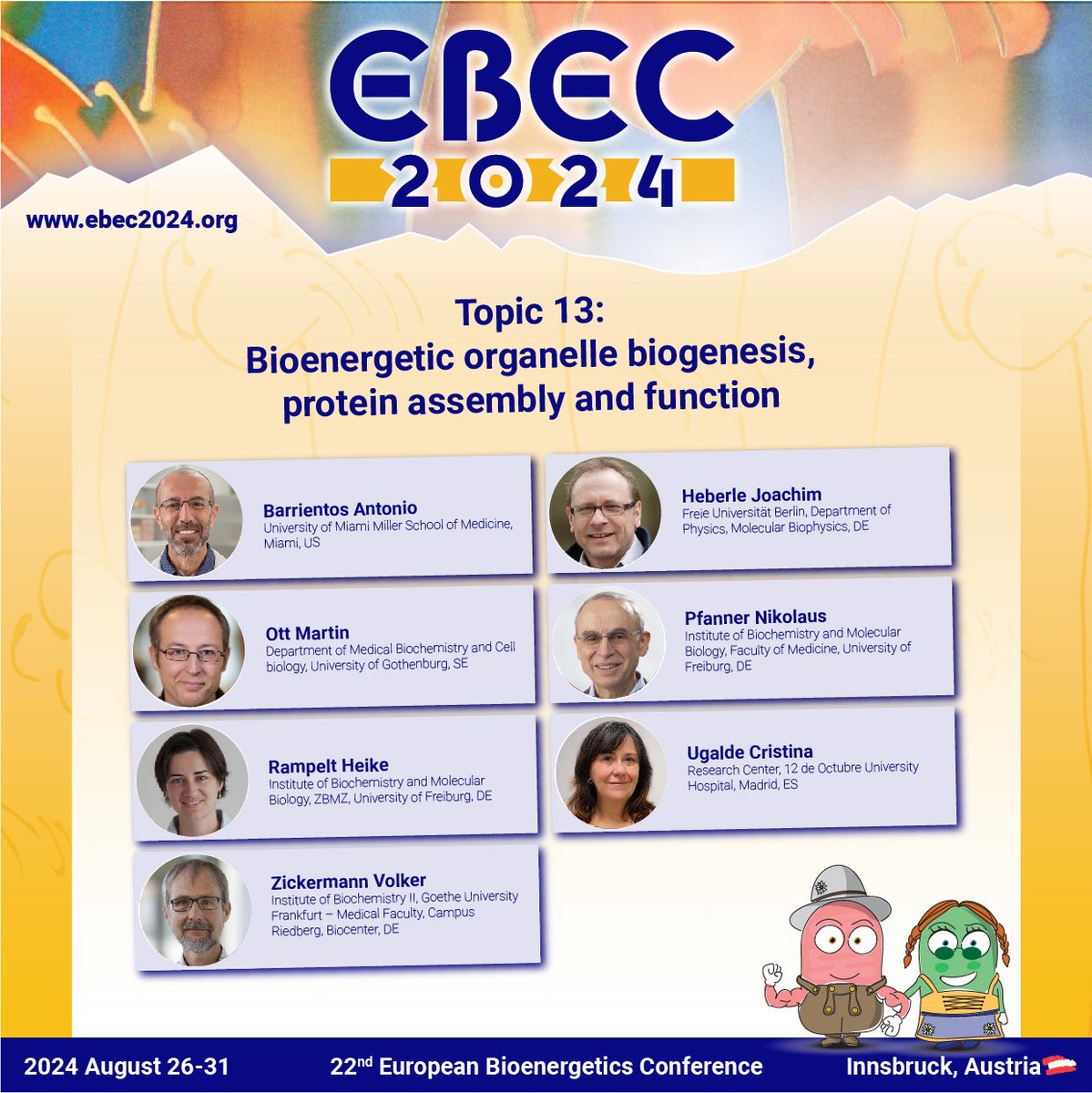ebec2024's tweet photo. Join us at #EBEC2024 to learn more about cellular machinery.⚙️🔬 Introducing our incredible lineup of speakers who will be sharing their expertise on:

Bioenergetic organelle biogenesis,
protein assembly, and function
https://t.co/Kmh18YRkEB

#bioenergetics https://t.co/Y7qyOqAL9p