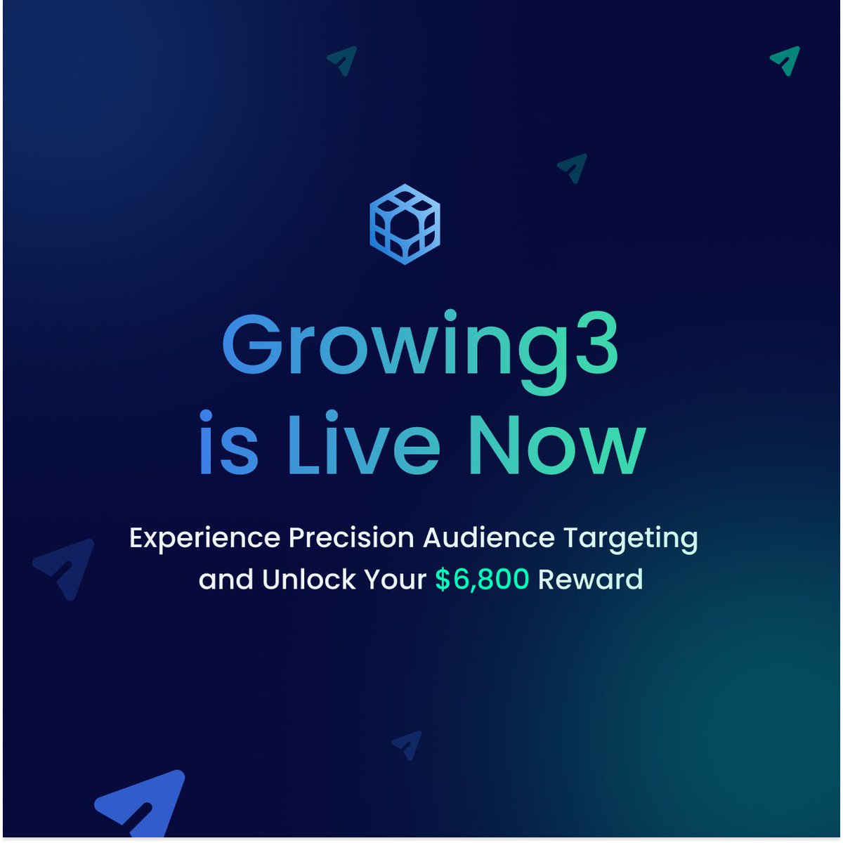 Growing3 Beta is officially live!
Experience Precision Audience Targeting and Unlock Your $6,800 Reward!

Try Now: growing3.ai/product/beta_c…
Get Help: t.me/growing3_beta_…