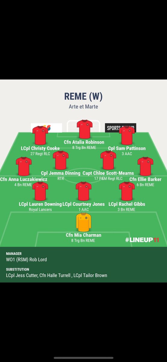 Edwards Cup Semi Final REME Women try to extend their season by one more game with an Edwards Cup final to play for in today Semi Final. Your starting XI 👇🏻