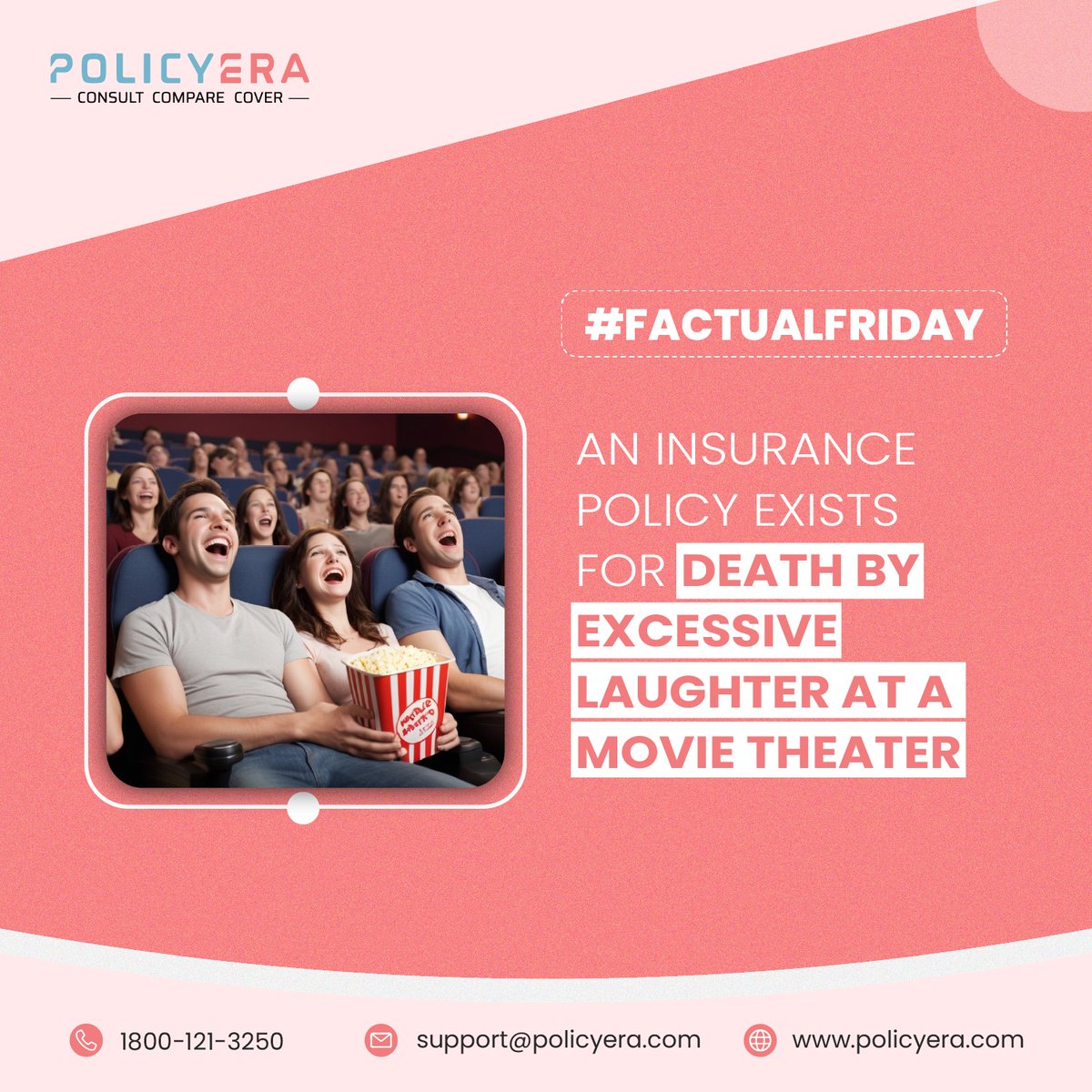 During the 1900s, movie-goers were so scared of laughing their way to an early demise that they bought insurance with the notorious insure-anything firm; Lloyd’s of London

#policyera #consultcomparecover #factualfriday #laughter #funny #memes #laugh #communitytheatre #théâtre