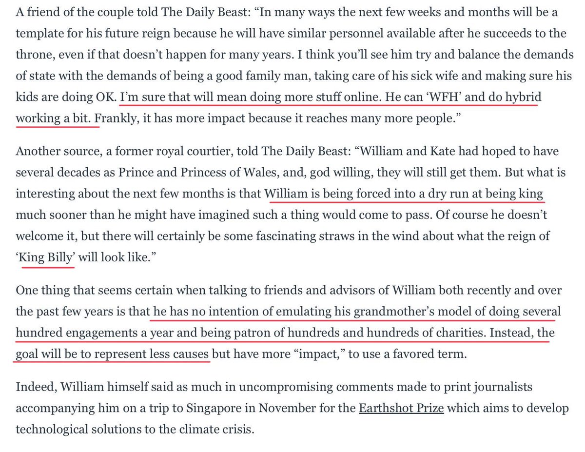 Prince William's Press secretaryee Thompson says that William's plan for his reign is to be a 'Work from Home' Royal and taking care of his sick wife. How long are they planning for Kate Middleton to be sick if 'king Billy's' reign will be working from his computer?