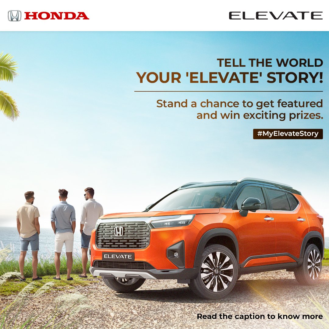 How close is the #HondaElevate to your heart? Share some of your beloved stories with us in the comments, DMs, or Tweets. Don't forget to tag us & use #MyElevateStory. The best stories have a chance to earn the spotlight on our social handles & win amazing prizes. #AllNewElevate