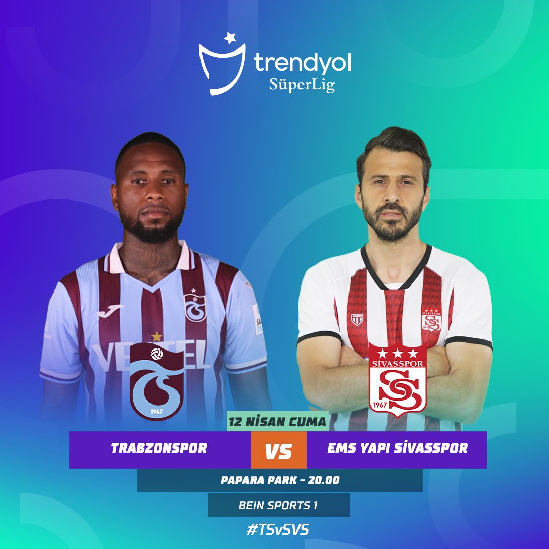 Trendyol Süper Lig’de son 3 maçta 6 puan alan @Trabzonspor’un rakibi, son maçını kazanan @Sivasspor. #TSvSVS