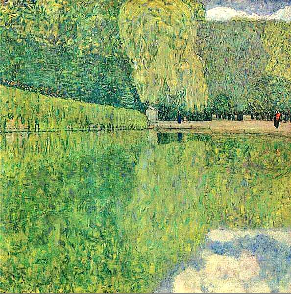 'Schönbrunn Park' 🎨 by Austrian #symbolist painter #GustavKlimt 1916. This painting is one of the few landscape paintings that #Klimt made in his career. 🇦🇹🎨