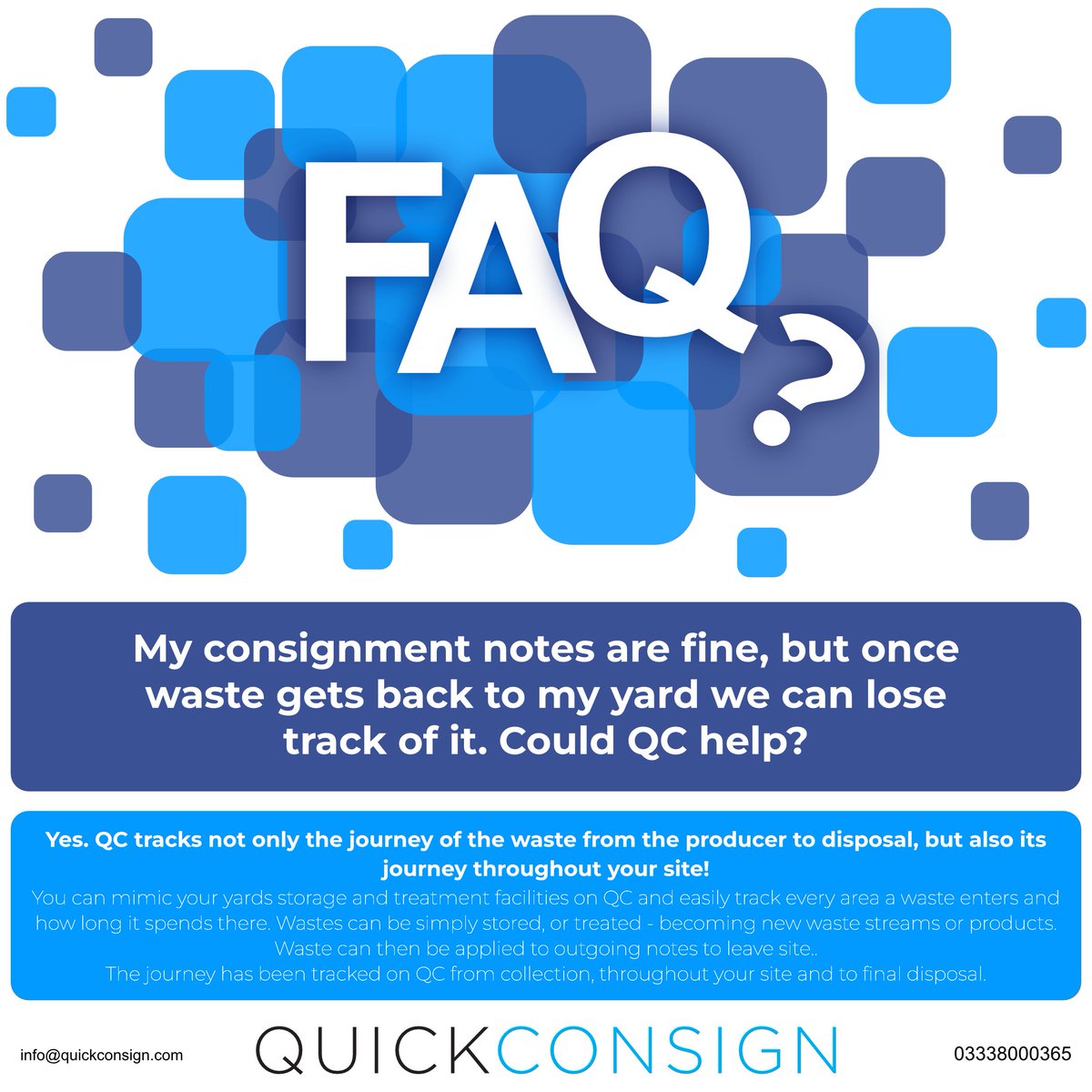QC is truly an end to end solution when it comes to tracking your waste. #FAQs