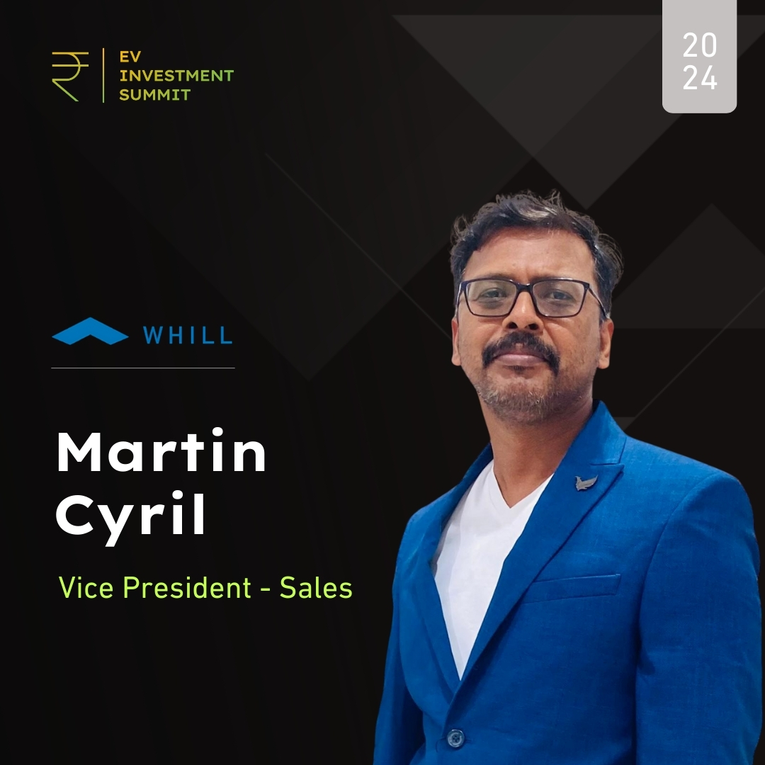 Join Mr. Martin Cyril, Vice President of Sales at WHILL INDIA, as he presents a groundbreaking approach to short-distance personal mobility at EVIS. #sustainabletransport #investmentopportunities #investmentadvice #futureofmobility #hyderabadevent #industryleaders #startups